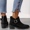 Thick Heel Belt Buckle Fashion Short Tube Round Head Short Boots New Martin Boots Fashion Boots Women