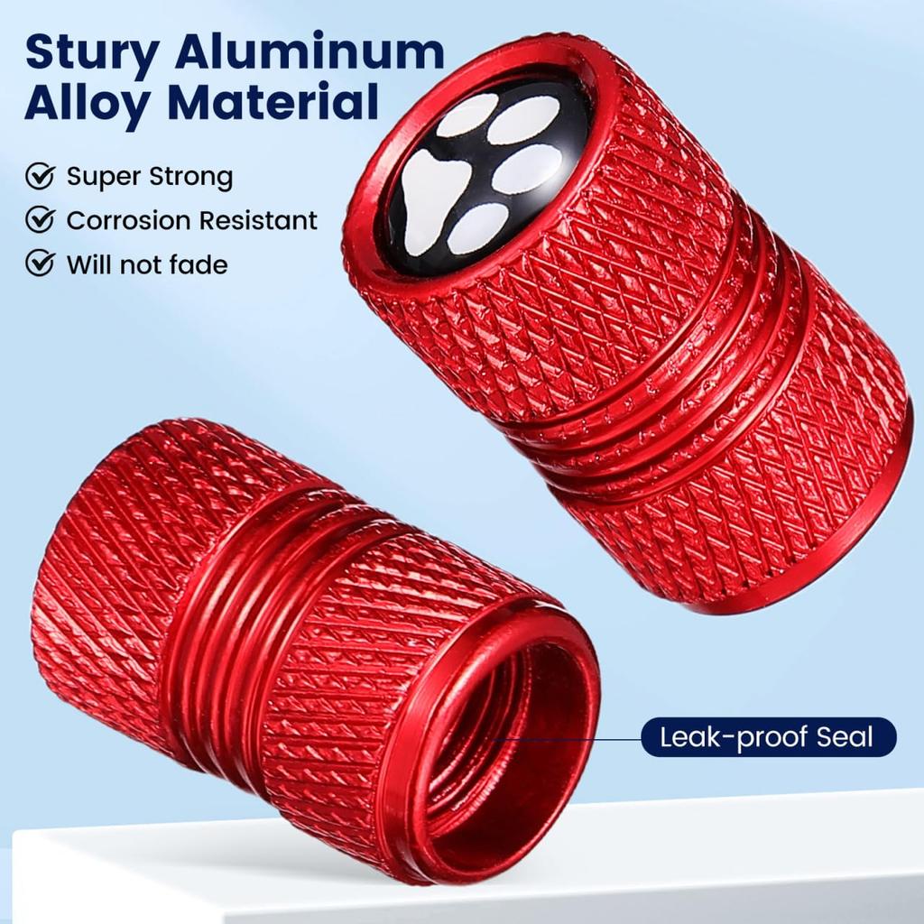 CALLARON Tire Air Valve, 4 Pieces, Tire Valve Cover, Car Tire Valve, Cap, Cat