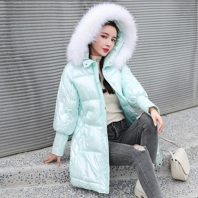 

женская модная хлопковая одежда с изменяющим цвет эффектом, утолщенный воротник-стойка, куртка средней длины, защита от холода. XL