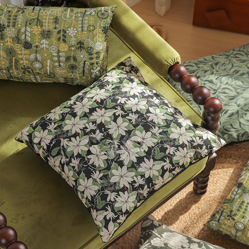 Garngefärbter Jacquard Kissenbezug 30X50/45X45cm Sofa Quadratisch Französischer Lendenkissenbezug Dekor Heim Dekorative Kissenhülle