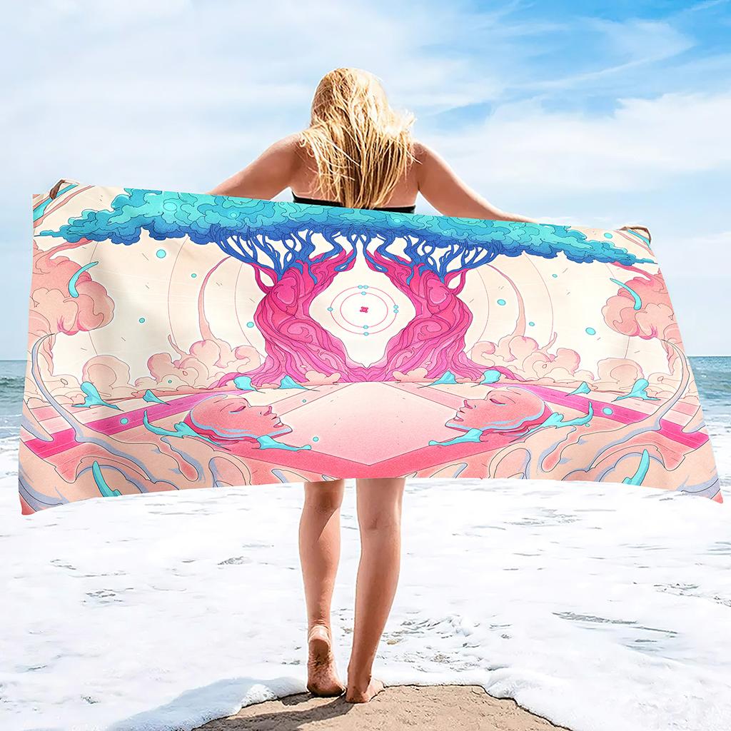 Beautiful Art Pattern Series Seaside Vacation Beach Towel Swimming Bath Towel Sports Towel