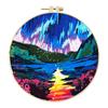 Aurora Stamped Cross Stitch Embroidery Kits with Hoop Cloth Color Thread