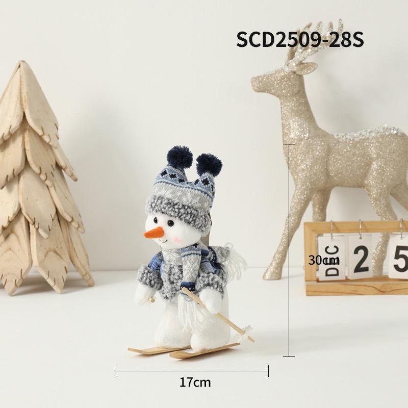 HOMZY Christmas Snowman Doll Plush Toy Stuffed Snowman Figurine Xmas Ornaments for Home Decorations Tabletop Centerpieces