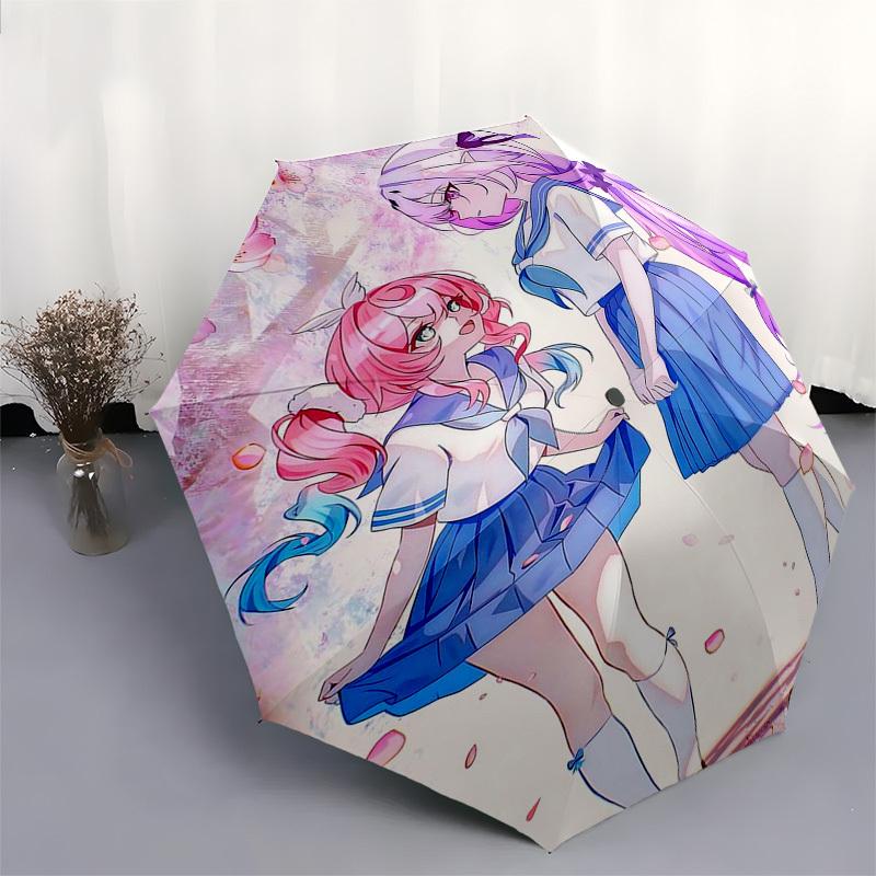 1pc Outdoor Umbrella with Anime Characters, Automatic Opening/Closing, Portable 3-Fold Design, 8-Rib Iron Frame, Perfect Gift for Fans, Travelers