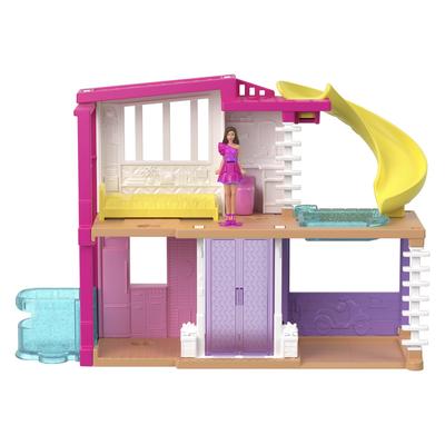Barbie Mini Barbie Land Dream House with 1 Micro Doll Ages 6 and HYF47 (White/Purple) Doll, Dress-Up House, Up, Pink,