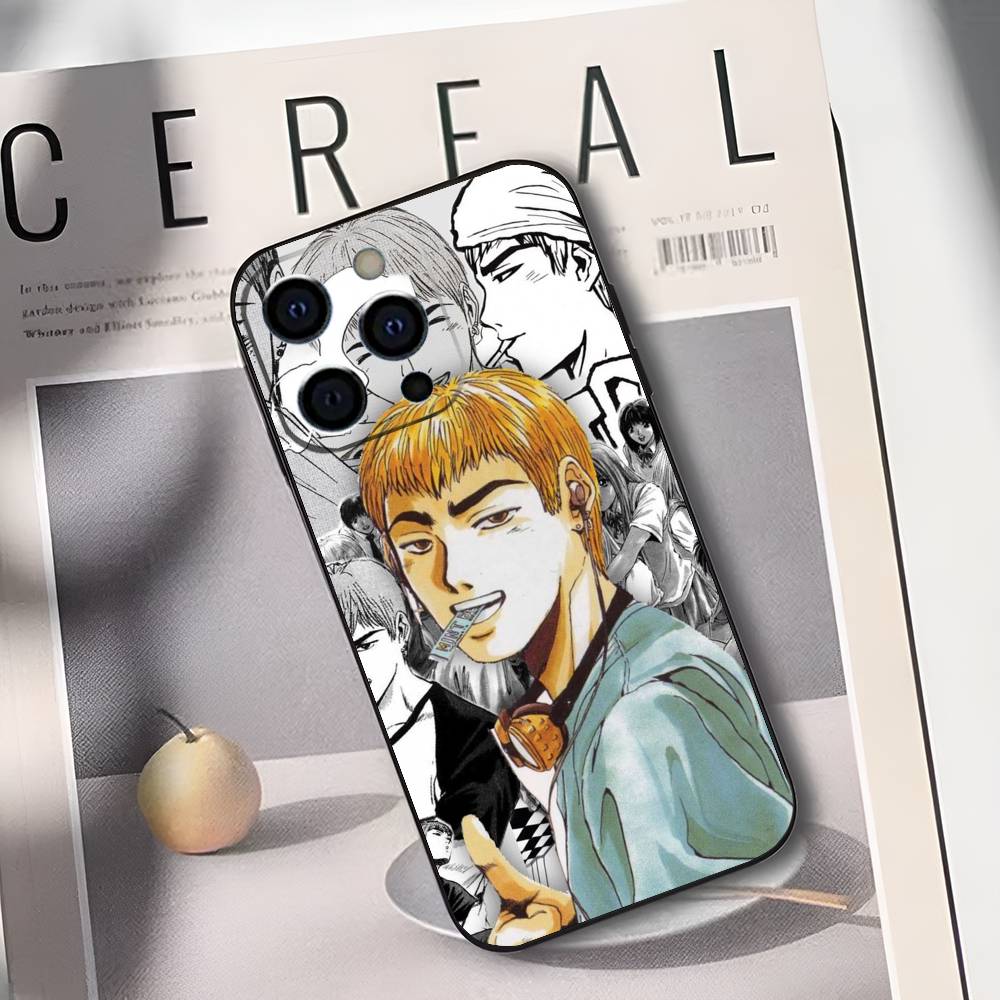 GTO-Onizuka T-Teacher Soft Silicone Phone Case for iPhone 17/16/15/14/13/12/11/Plus/Pro/Max/Plus/XS Black Color
