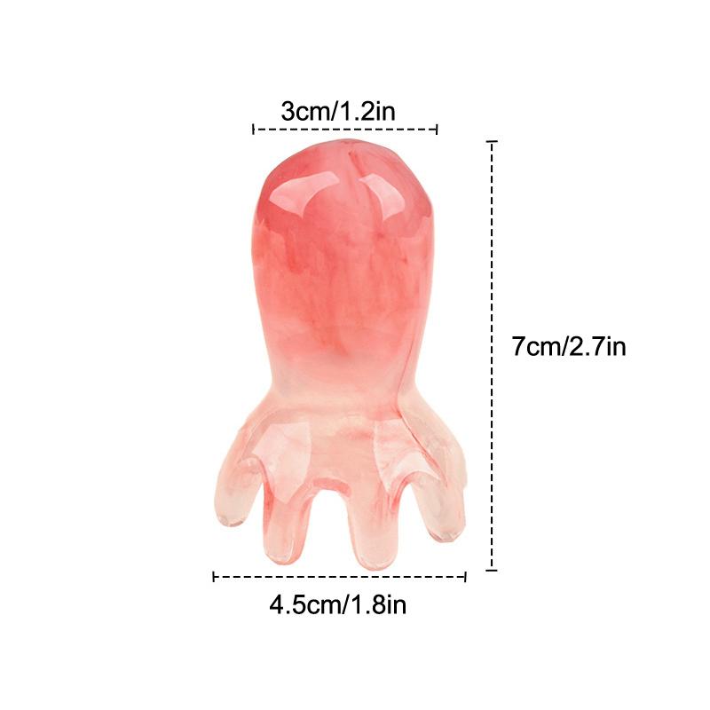 Extended Ergonomic Octopus Head Resin Gua Sha Massager Portable Face Body Scalp Pressure Point Tool Spa Quality Home Travel Use