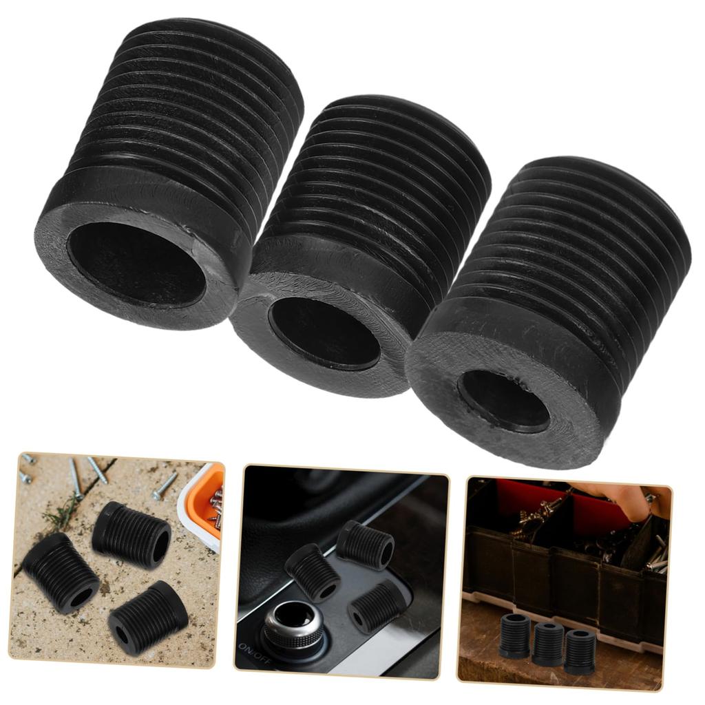 TOPPERFUN 3pcs Gear Lever Screw Shifter Adapter Gick Shifter Head Shift Knob Gear Shifter Adapter Black Plastic