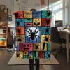 1Pc Dark Spider Print Flannel Blanket, High quality Comfortable for All Seasons, Home Decor, Warmth and Comfort, Perfect for Christmas Gifts W89