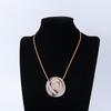 Necklace Vintage Long Necklace Geometric Round Pendant Contrast Color Women'S Sweater Chain