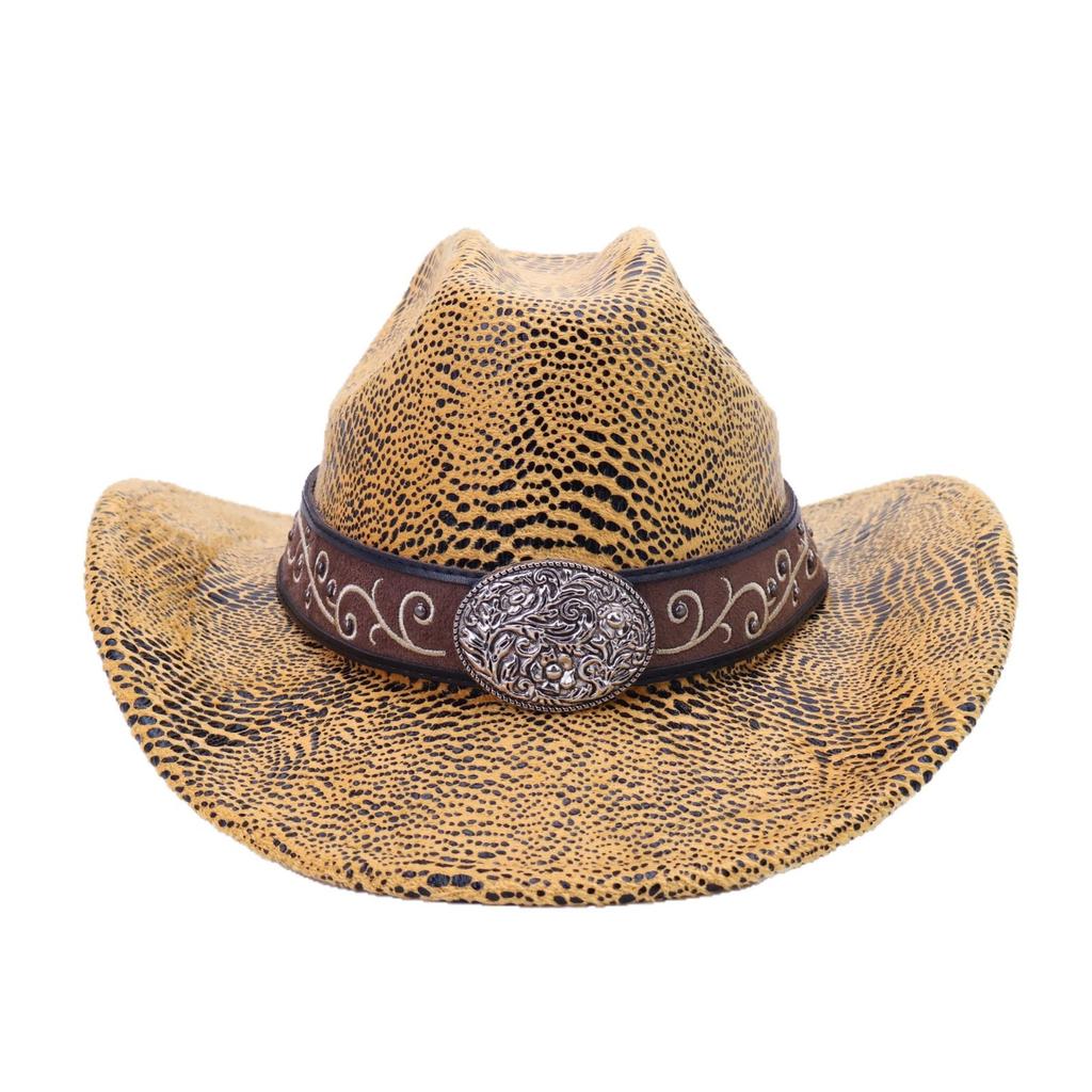 Amazon Cross-Border Explosion, European And American Classic Crocodile Pattern, Western Cowboy Hat, Men'S And Women'S Fashion One-Word Jazz Top Hat