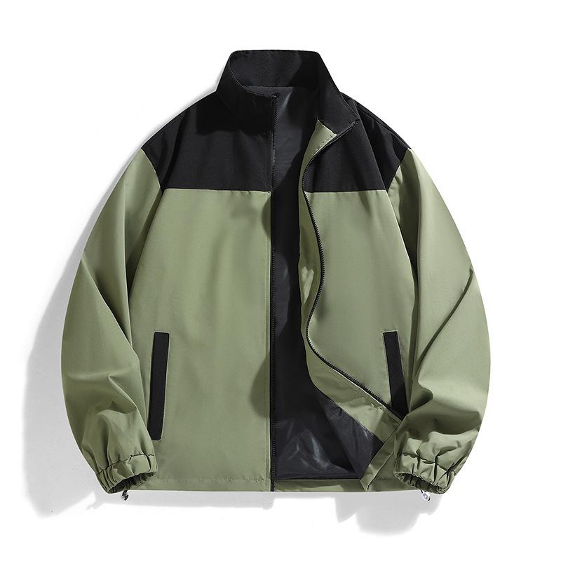Jacket Men's Trend Contrast Color Loose Stand-Up Jacket Casual Sports Men's Top