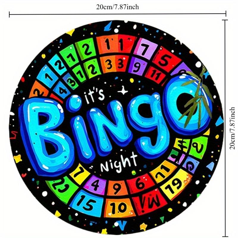 

2d Flat 20*20cm Circular, Night Circular, Digital, Colorful Local Wooden Mural, Wooden Decoration, for Home, Garage, Restaurant, Coffee Shop Mural 20*20cm