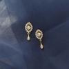 New Silver Color Inlaid Zircon Clover Tassel Earrings For Women Delicate Chain Pendant Earring Party Jewelry Accessories Gifts