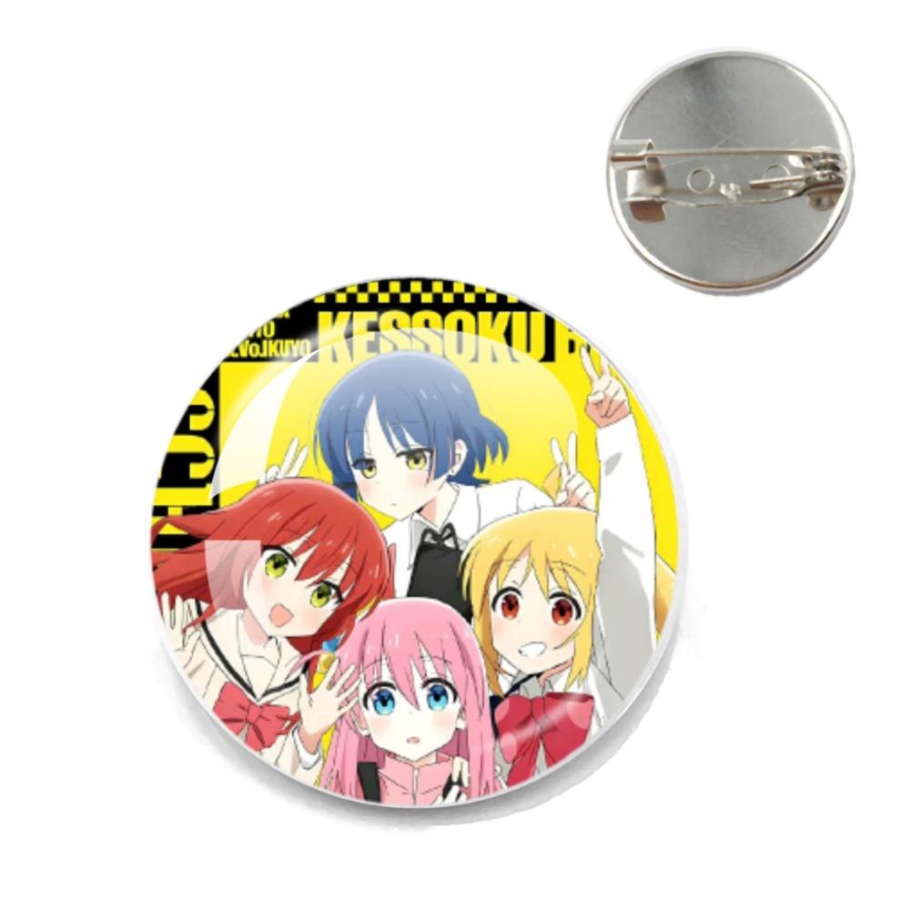 BOCCHI THE ROCK Pin Round Cartoon 20MM/25MM Metal Brooches Handmade Pins For Backpack Jewelry Accessories Gifts Creative Badge