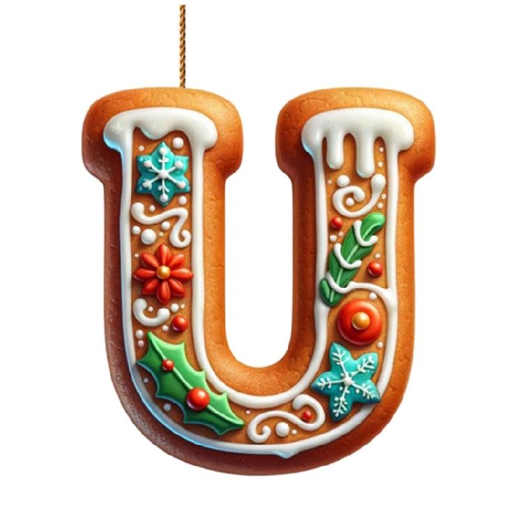 Child Safe Acrylic Christmas Letter Ornament Gingerbreads Homes Decors For Car Homes Decoration Holiday Party Accessory