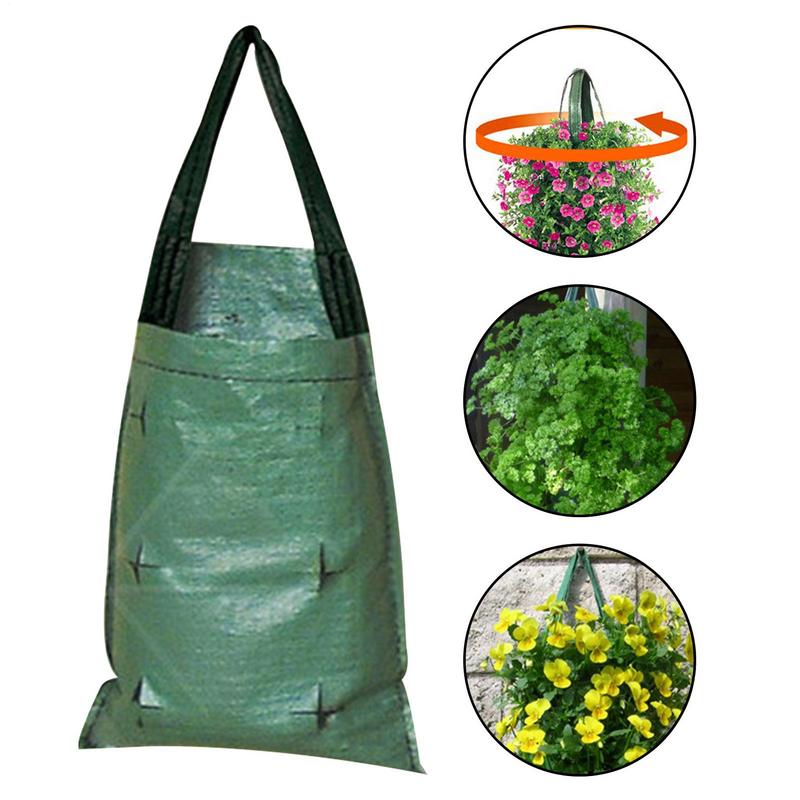 Hanging Strawberry Planting Bag Vertical Garden PE Flower Grow Bag Flower Vegetable Planter Indoor Outdoor Decor