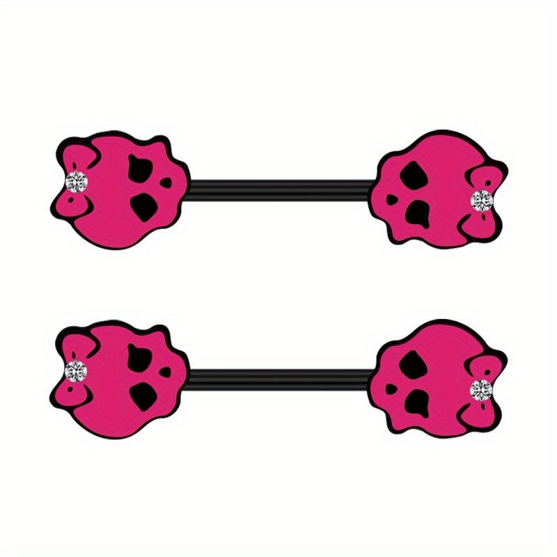 2pc Skull Nipple Ring Demon Nipple Ring Rose Chest Serpentine Nipple Ring Body Piercing Jewelry
