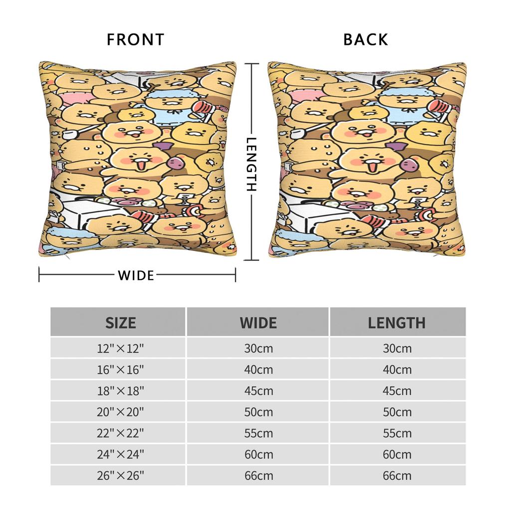 K-Kakaos F-Friends Choonsiks Pillowcases  Novelty Pillow Case For Sofa Car Home Decor Soft Pillow Cover