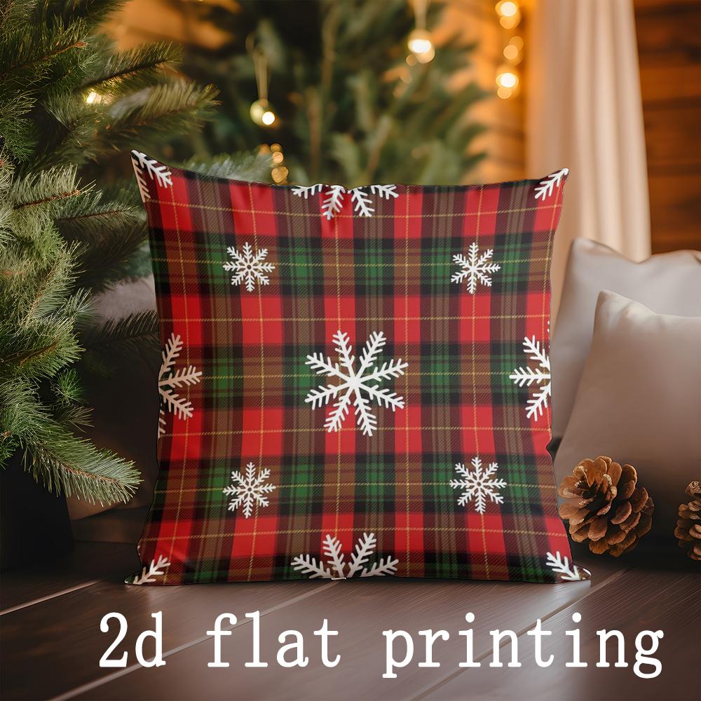 Weihnachts-Plaid &; Schneeflocken Kissen Geeignet für Sofa Schlafzimmer Auto Kissenbezug Kissen Rechteckiges Rückenkissen