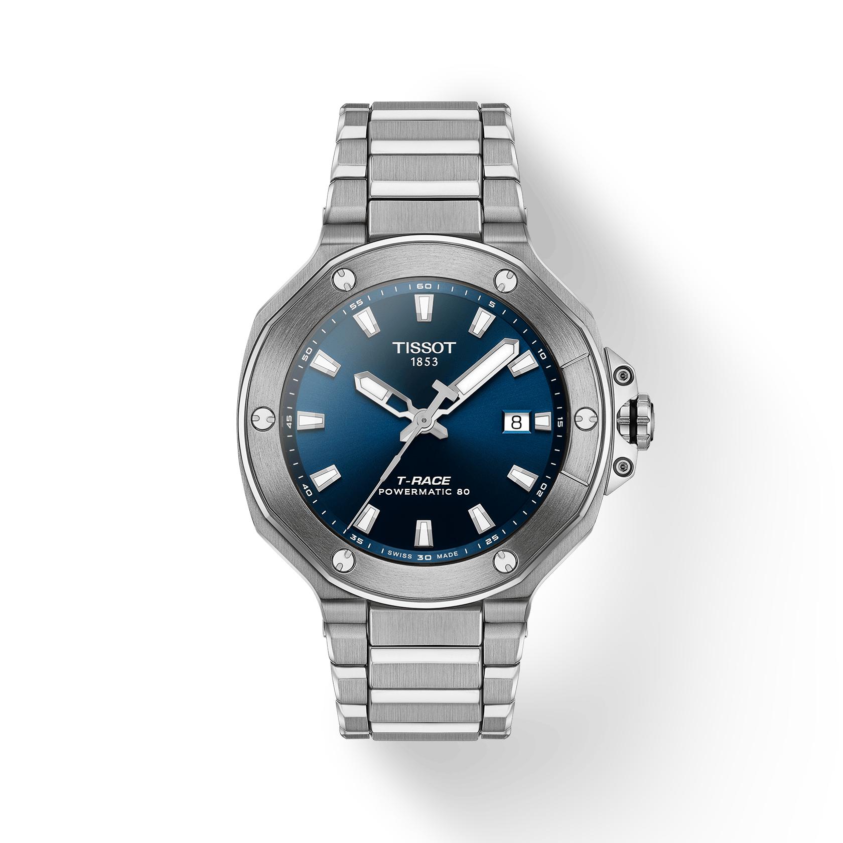 

Чоловічий модний годинник Tissot з нержавіючої сталі та синім циферблатом T141.807.11.041.00 синій