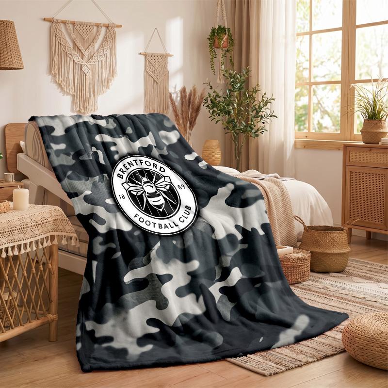 Brentford Football Print Flannel Blanket Soft Warm Sofa Bed Throw Blanket For Home Office Bedroom