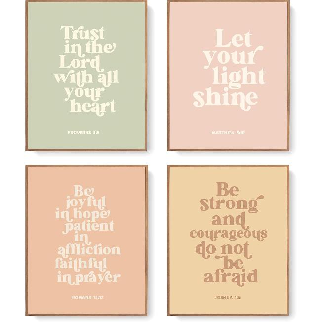 LARTSFRO Boho Pastel Rainbow Sunshine pirational Nursery Wall Art Prints Set of 4, Baby Girl Room Decor, Positive Affirmations Artwork Posters Wall