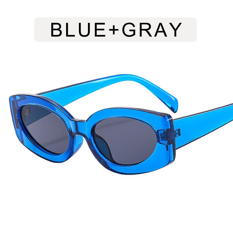Fashion Rectangle Sunglasses Women Brand Designer Blue Green Oval Frame Sun Glasses Vintage Men Summer Shades Eyewear Uv400