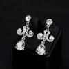 Lady Fashion Rhinestone Pendant Earrings Necklace Luxury Bridal Jewelry Set