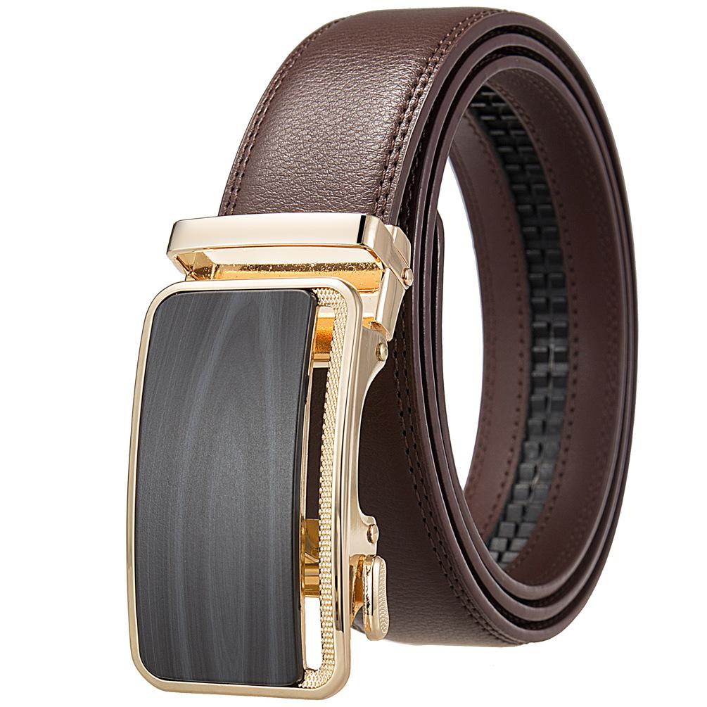 1Pcs Fashion Versatile Business Men'S Belt, Cowhide Belt Automatic Buckle Men'S Belt Ly36-35576-1