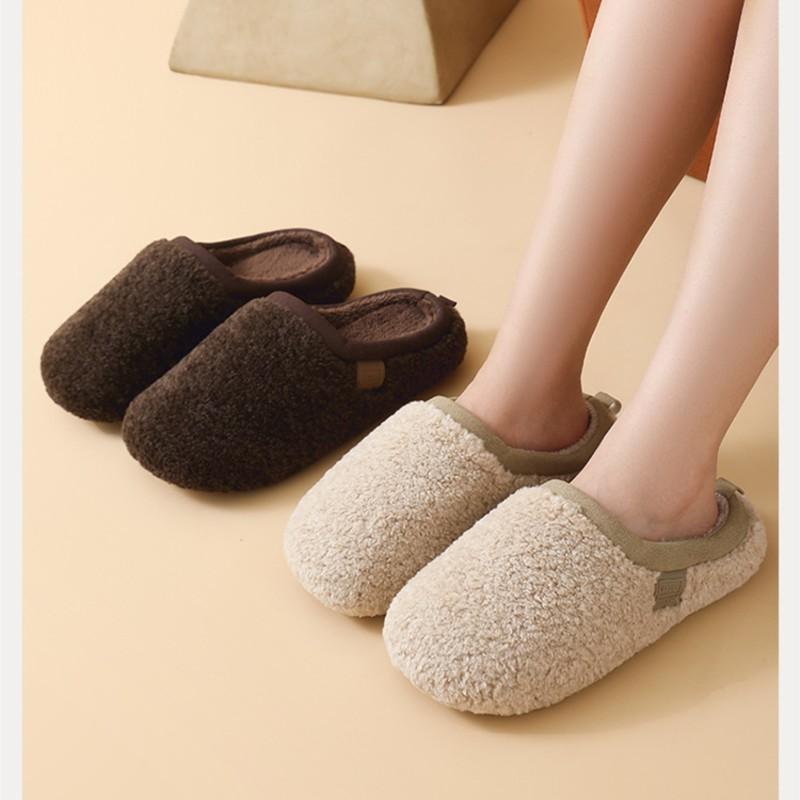 Fashion Crestar Winter Fuzzy Slippers For Women Soft Cozy Indoor Plush Flat Shoes Warm Fur Fuzzy Slides Slip On Furry Cotton Slippers