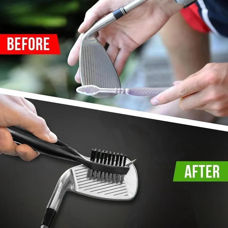 Club Cleaning Brush Golf Club Brush Golf Grooves Cleaning Brush 2 Sided for Golf Putter Wedge Effective Golf Ball Cleaner Tool