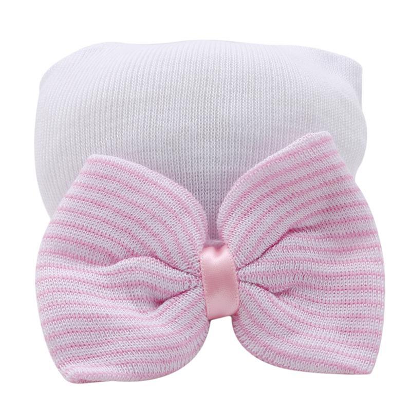 Pălărie pentru bebeluși drăguț cu fundă mare cu dungi 0-3 luni Produse pentru nou-născuți iarnă caldă, moale, confortabilă, recuzită pentru fotografie, șapcă cu glugă pentru bebeluși