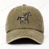 Pferd und Fohlen Laufendes Motiv Vintage Baseballkappe Used Look Lässig Verstellbare Mütze für Männer Frauen
