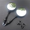Motorcycle Black Universal 10mm Side Mirror Rearview Mirror Anti-fall Folding Round