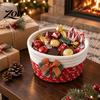 Durable Woven Bins Cotton Rope Storage Basket, Cute Christmas Theme Organizer, Handmade Bowls Decorative Fabric Bin for Snacks And Sundries