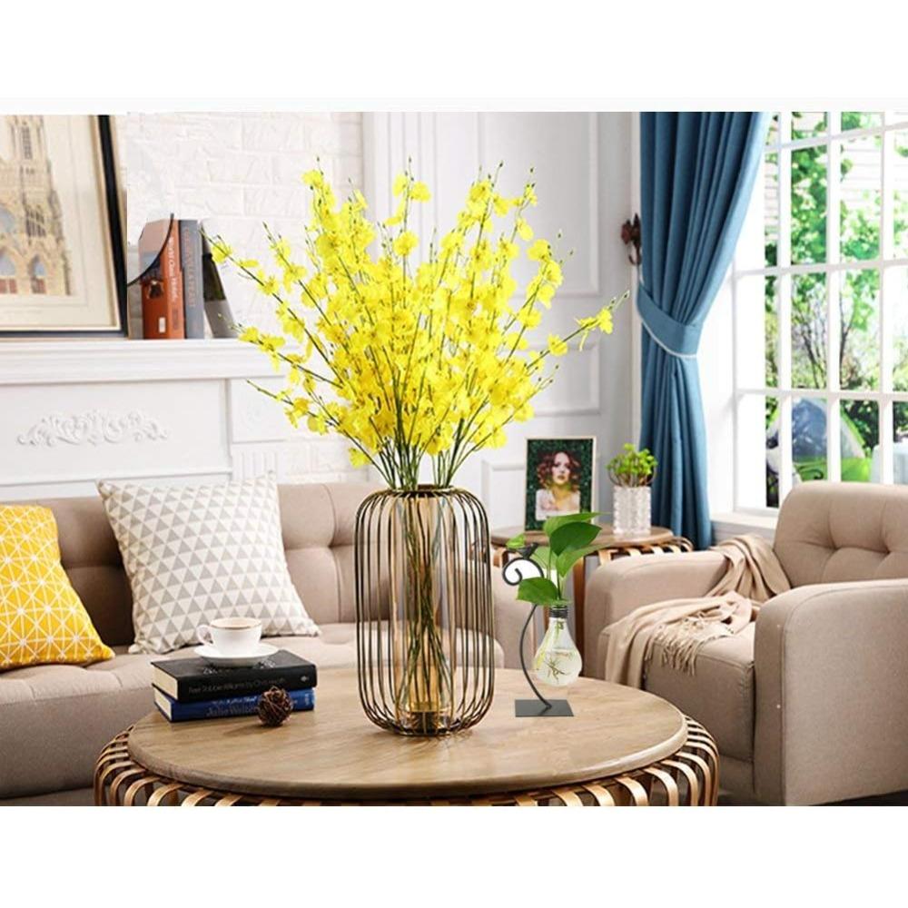 1pc Desktop Glass Planter Hydroponics Vase Planter Bulb Vase with Holder for Home Decoration Modern Creative Bird Plant Terrarium Stand