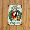Parrot Cocktail Aluminum Metal Sign Perfect for Bars, Cafes and Resorts Decoration Bartender Collection and Entertainment Area