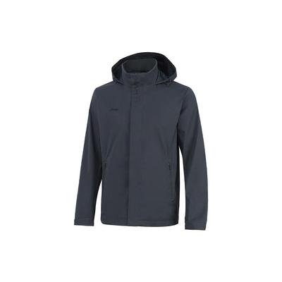 Li Ning Fitness Series Solid Color Water-Resistant Hooded Sports Jacket Men Jackets Cold-Sand-Black AFDT753-6