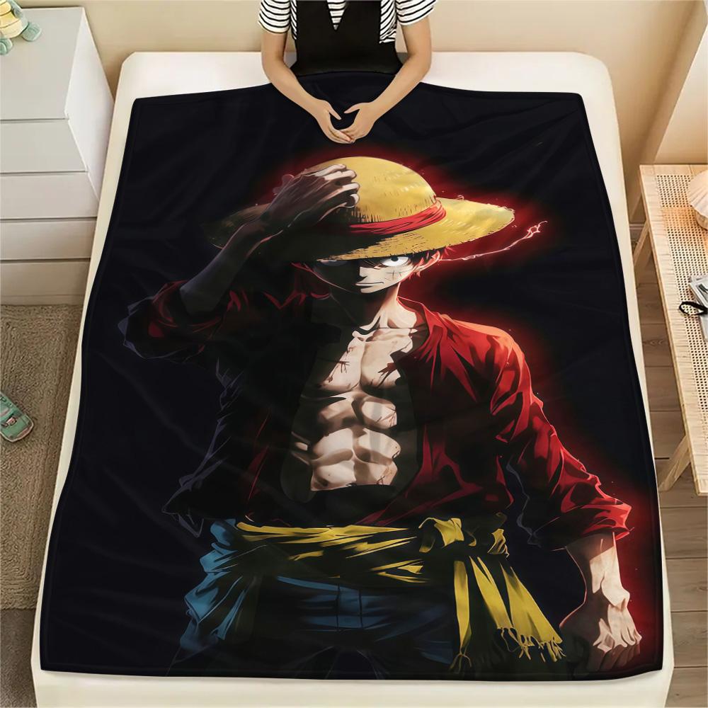 1pz Una Pezzo Monkey D Luffy Coperta in Flanella Fantasia Adatta a Tutte le Stagioni per Arredamento Casa Calore e Comfort Regali Regalo Festivo