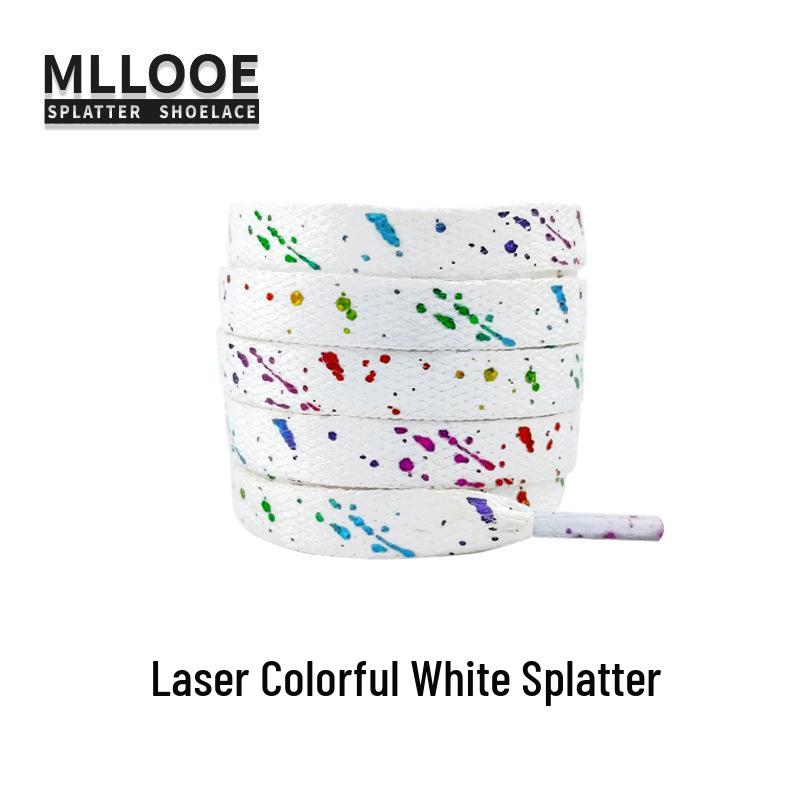 Black and White Splatter Ink Shoelaces for AF1, Dunk, Skate, and Casual Shoes