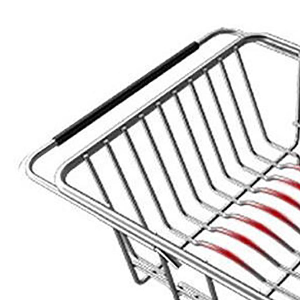 Coș de scurgere pentru chiuvetă Oțel inoxidabil Uscător de vase de bucătărie Extensibil Raft de uscare pentru chiuvetă pentru veselă