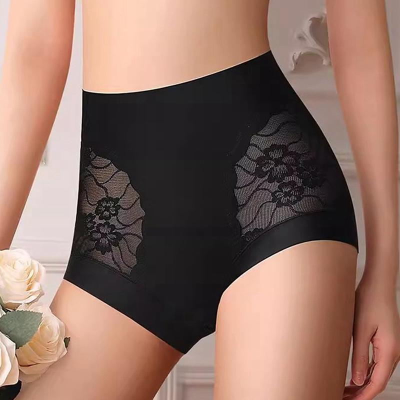 Damen High Waist Spitze Nahtlos Bauchweg Po-Formende Slips