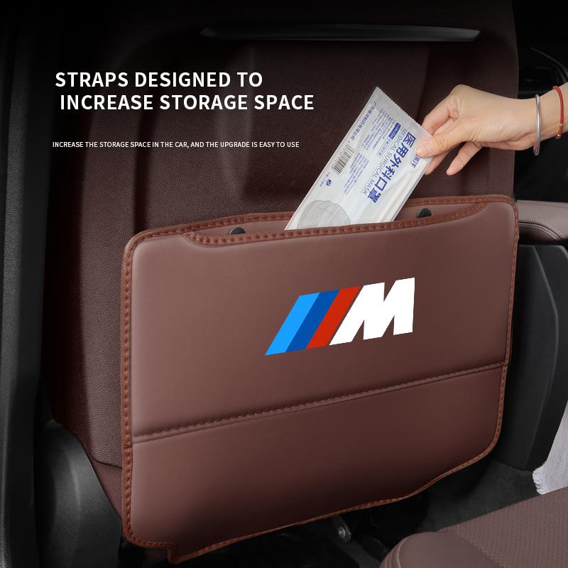 Car Seat Back Protection Anti-Kick Pad Rear Seat Organizer Storage Bag For BMW M3 M4 X1 X3 X5 JK40 X7 E39 E46 E60 E90 F10 F20 F30 F15
