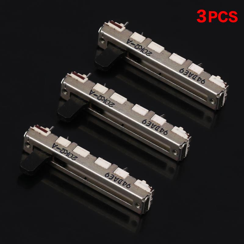 45Mm Straight Side Potentiometer A20K With A Shaft Length Of 15Mm And 3 Pins Single-Gang Straight Slide Potentiometer