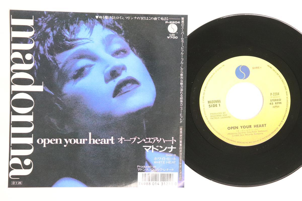 

7inch Record MADONNA Open Your Heart White Heat P2204 SIRE 1986 Japan Pop Used
