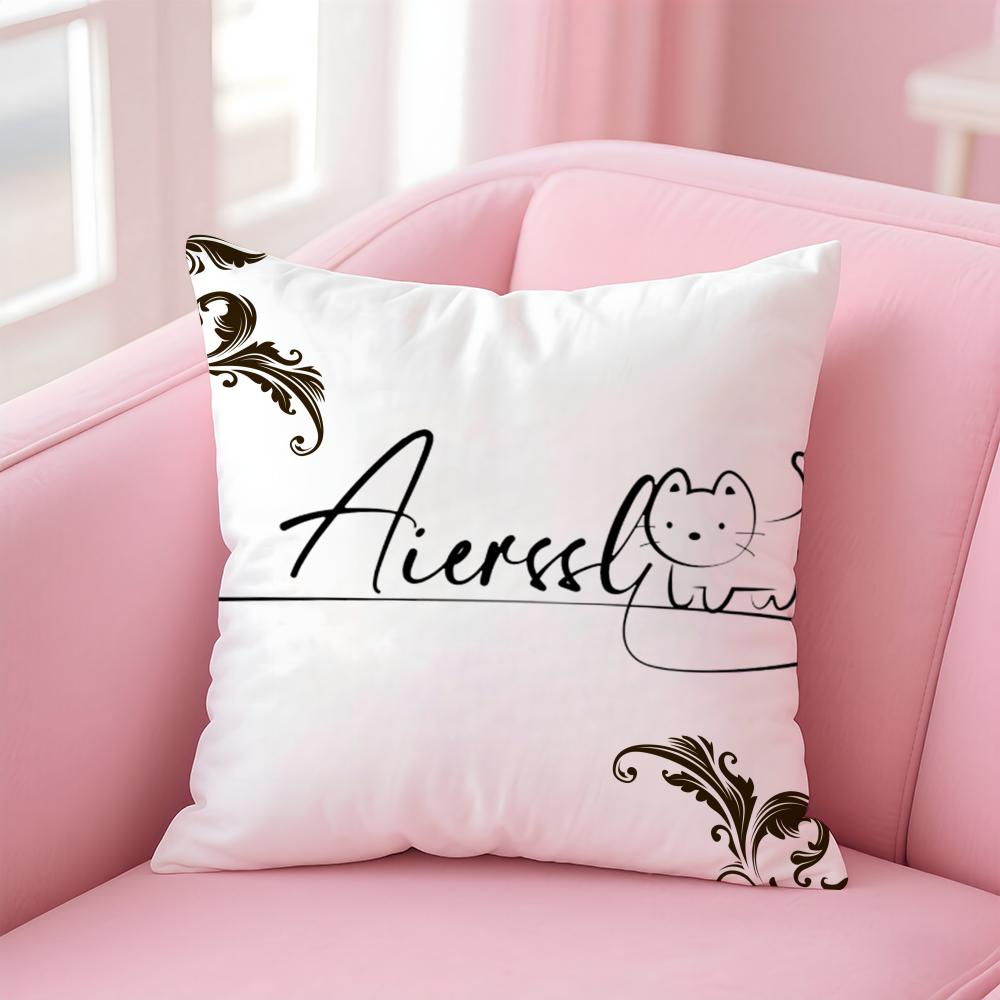 Creative Cute Artistic Art Animal Signatures Cushion Cover Pillow Case Soft Skin Friendly Fabric  Concealed Zipper