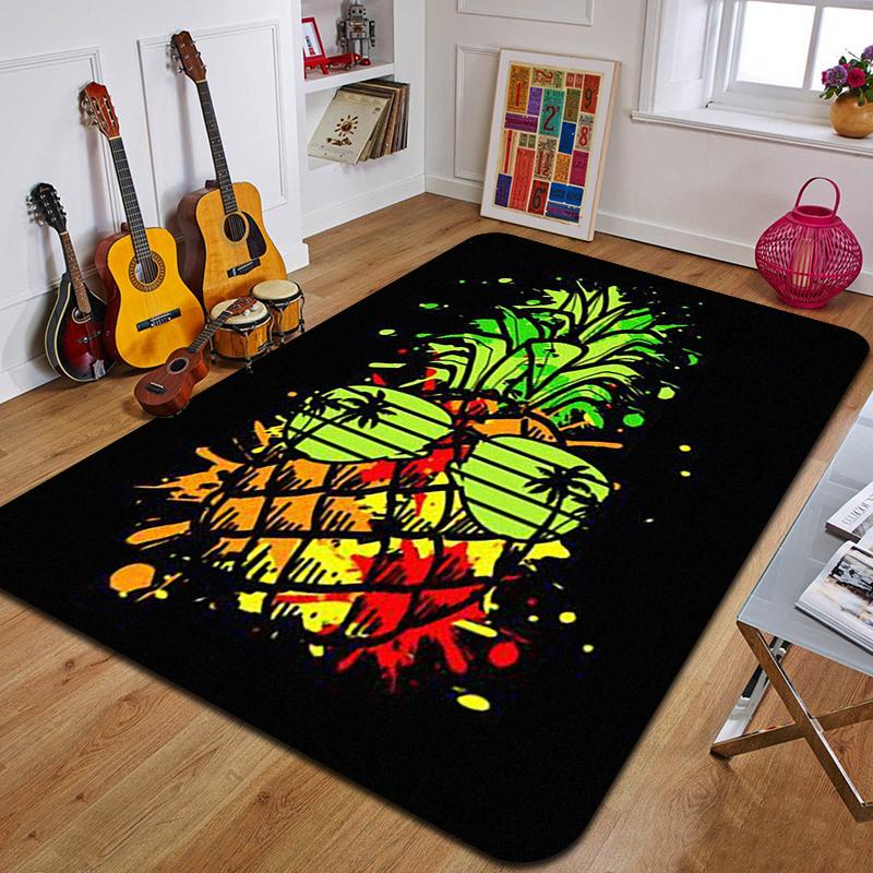 P-Pineapple Printed Carpet Fashion Yoga Mat Non-Slip Carpet Bedroom Decoration Outdoor Carpet Bedroom Birthday Gift