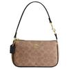 Nolita 19 Brand Logo Zipper Closure Coated Canvas Shoulder Bag Small Size Women's Brown and Black