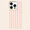 Luxurious Pink and White Stripes Phone Case For iPhone 17 16 13 15 11 12 14 17 Pro Max Air 16E 17E Shockproof Cover Soft Fundas